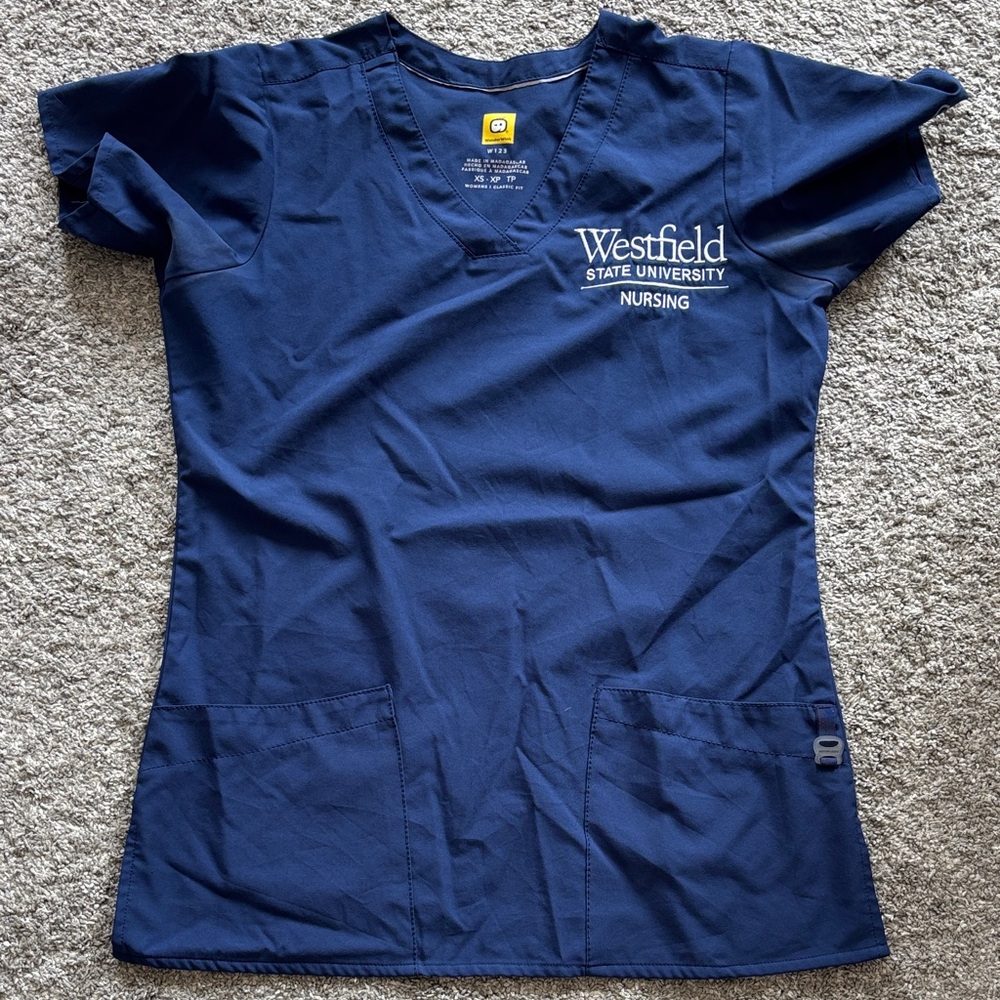 WonderWink Classic Fit XS Top in Deep Blue